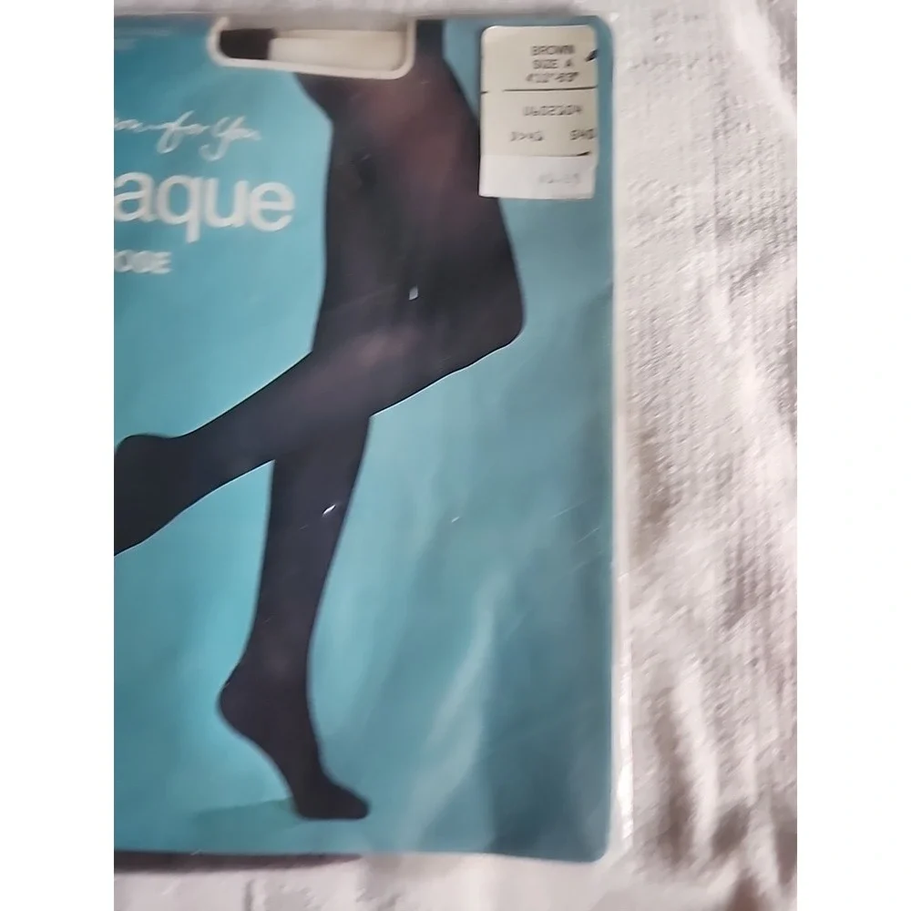 Vintage JCPenney Opaque To Waist Panty hose Brown  Size A Sandalfoot New